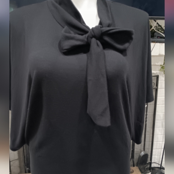 Ashley Stewart Jersey Blouse Top Oversized Kimono Sleeve Black Versatile Wear 1X - Picture 8 of 9